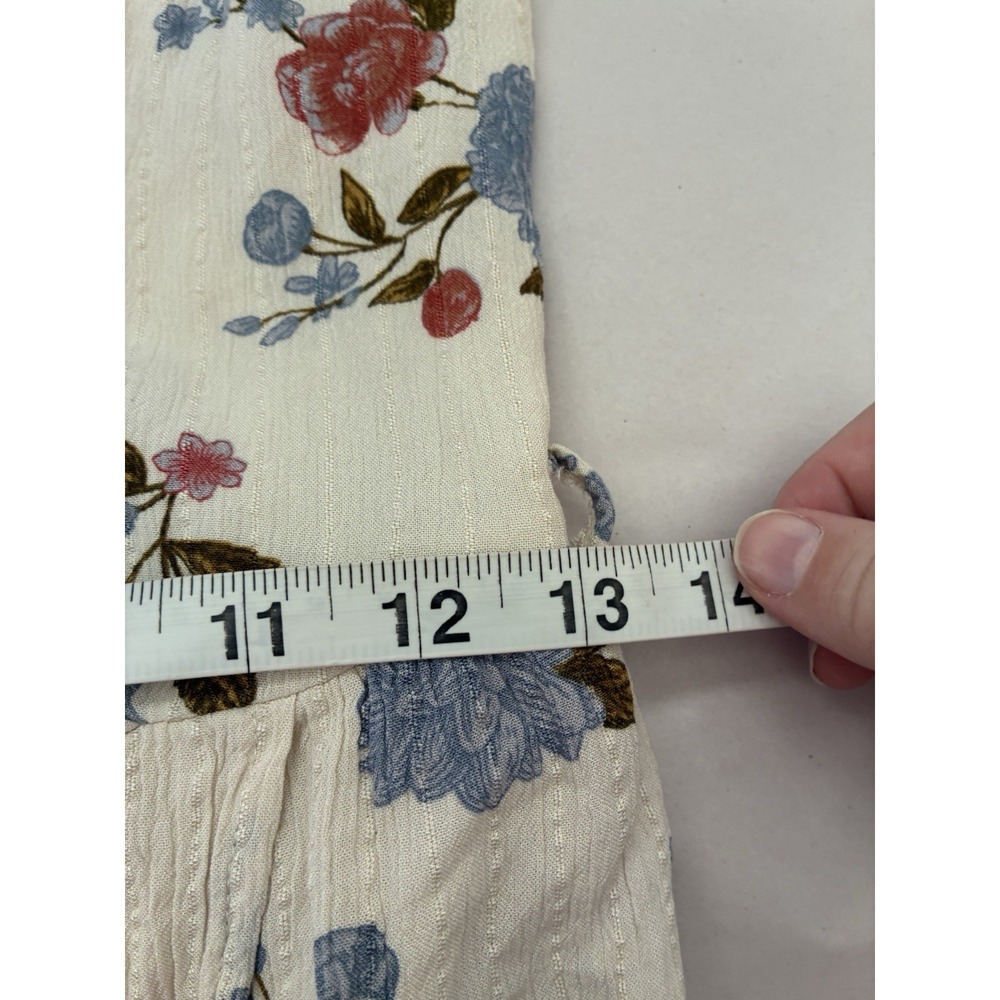 American Eagle Outfitters Cream & Floral Tulip Leg Jumpsuit‎ Women's Size 4 Boho - Picture 9 of 11